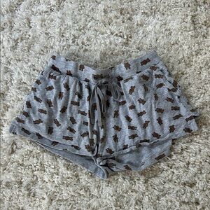 Gray Patterned Women's Shorts